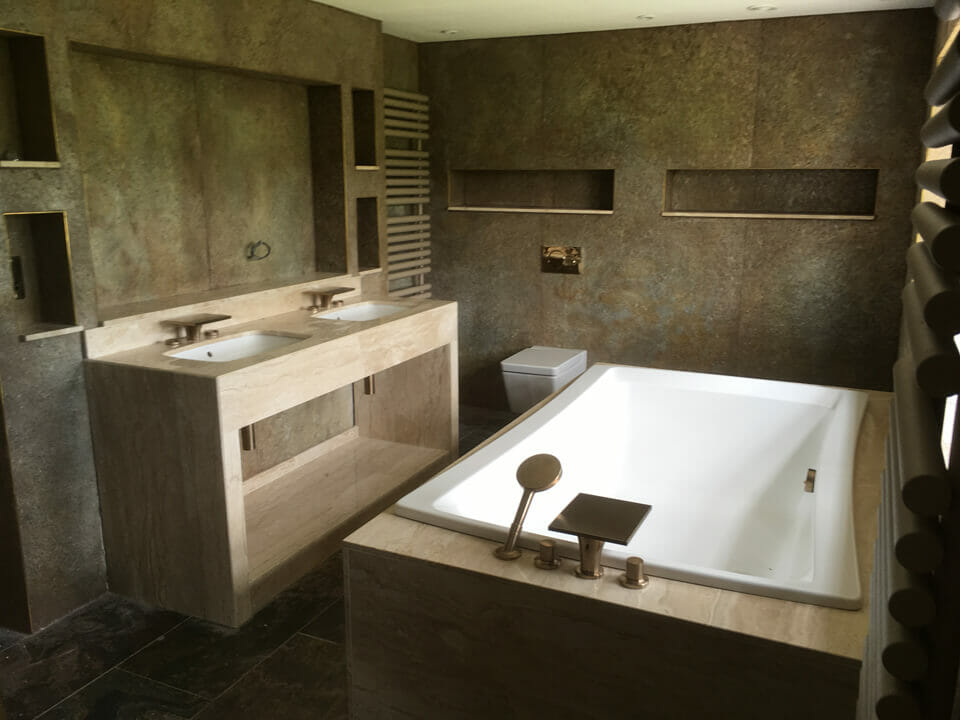 Marble Bathroom with Designer Taps & Shower Head
