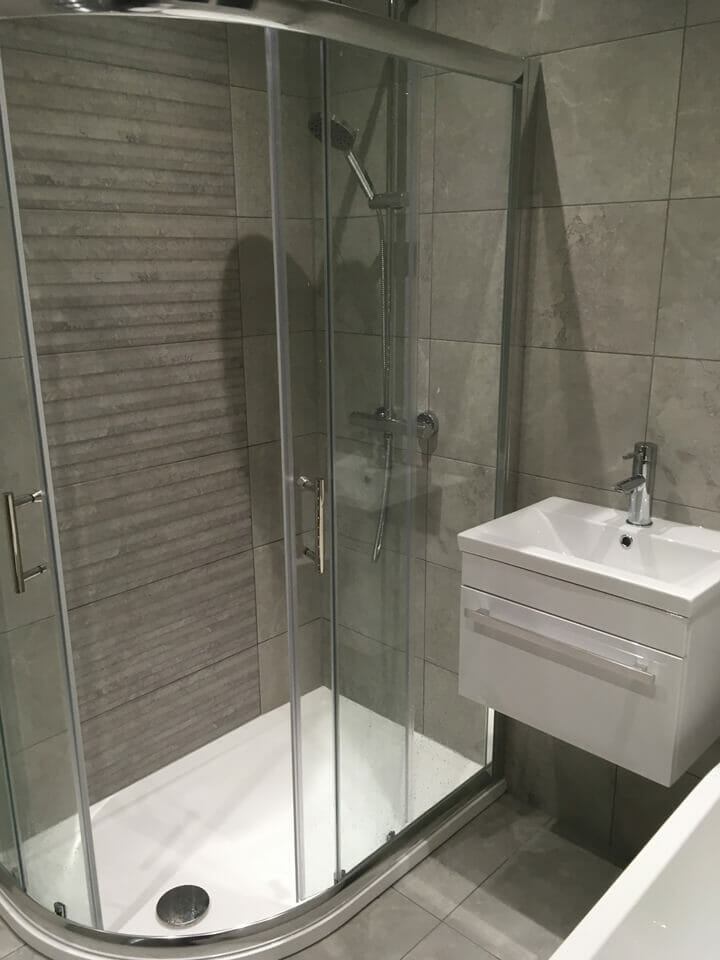 Walk-in Shower Installation, Floor & Tiling