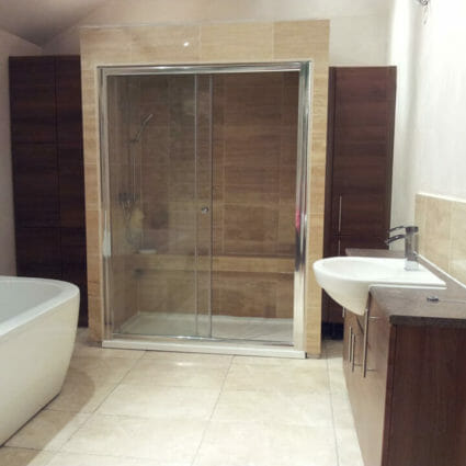 Walk-In Shower Cubicle with Bath & Sink